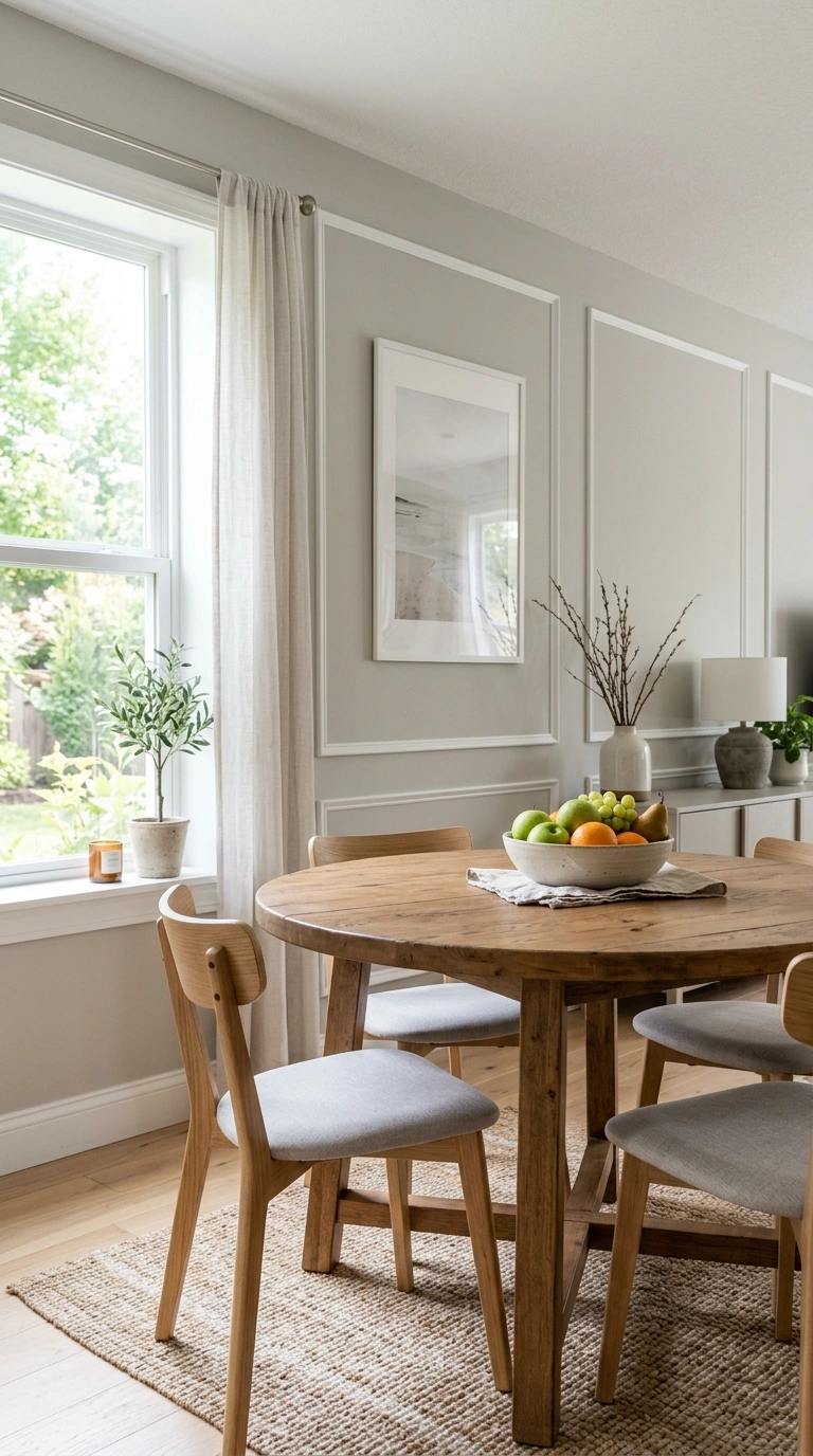 19 Easy Wall Ideas To Make Any Room Look New 3 002 Picture Frame Molding A dining room wall with thin
