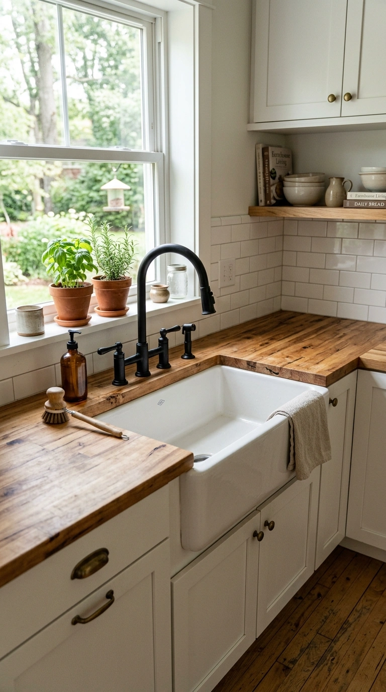 003 Farmhouse Sink Kitchen A farmhouse kitchen with a