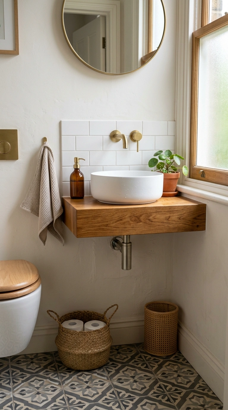 003 Floating Vanity Shelf A small downstairs toilet wi