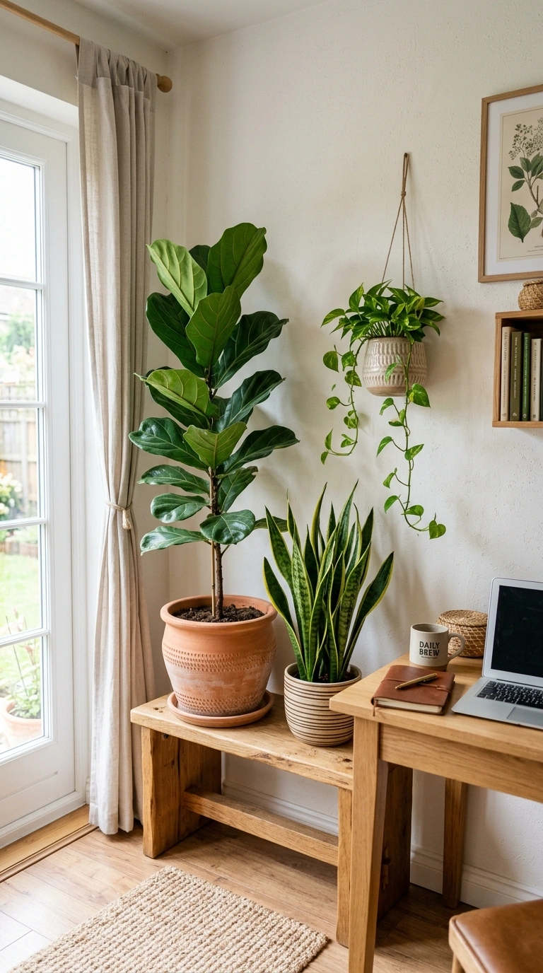 003 Indoor Plant Corner A home office corner styled wi