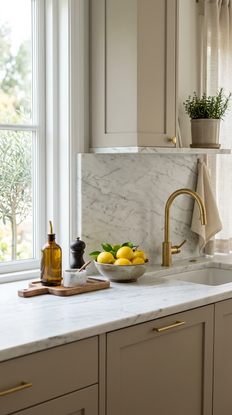 003 Marble Look Counters A cashmere cabinet kitchen wi