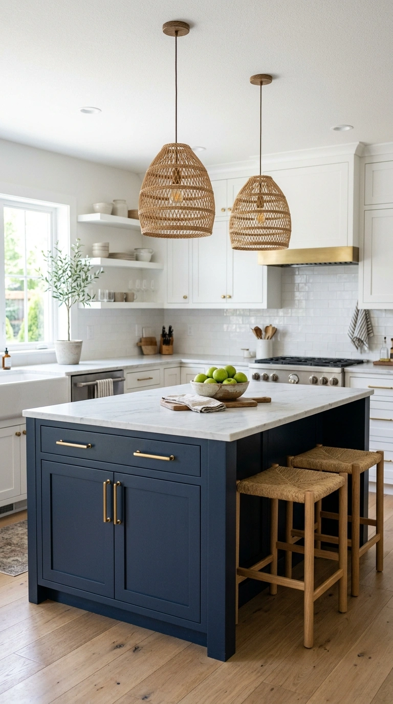 003 Navy Island Contrast A white shaker kitchen with a