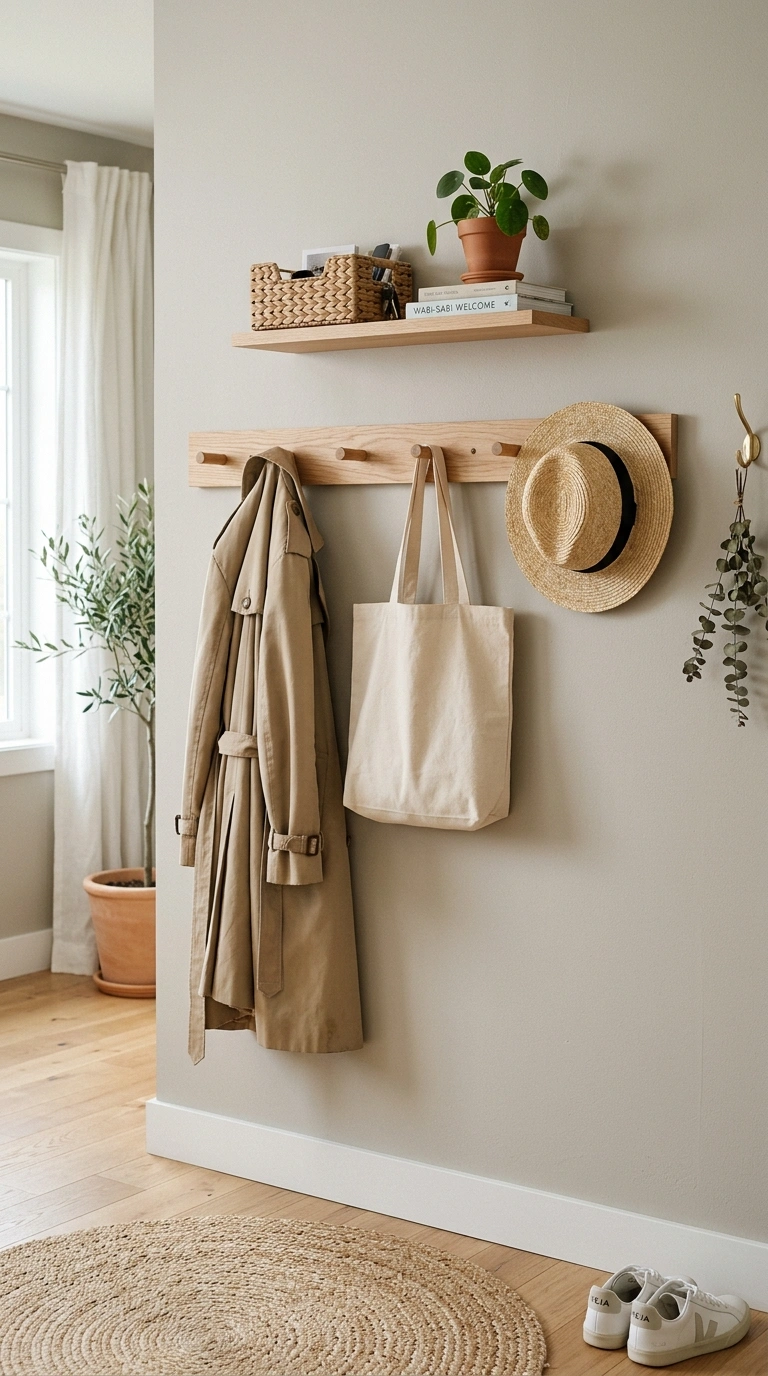 23+ Stunning Entryway Decor Ideas To Try Now 4 003 Peg Rail Coat Wall A long light wood peg rail moun