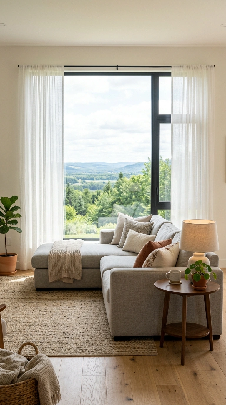 003 Sofa Facing Window A living room with an L shaped 1 1