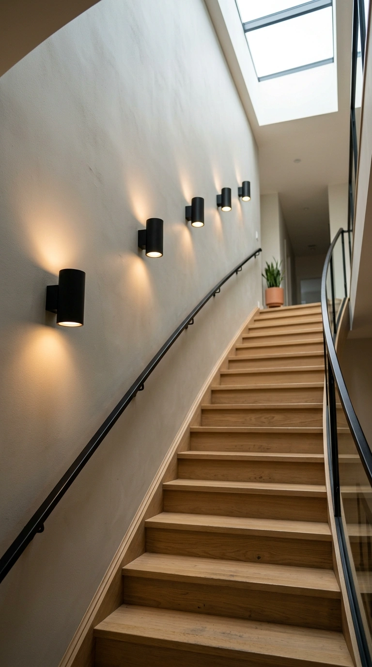 003 Staircase Wall Sconce A staircase wall with black 1 1