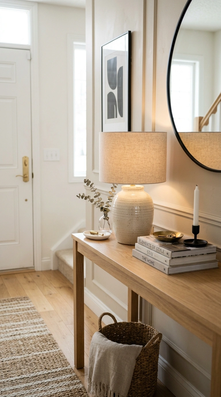 003 Statement Table Lamp An entryway console table wit