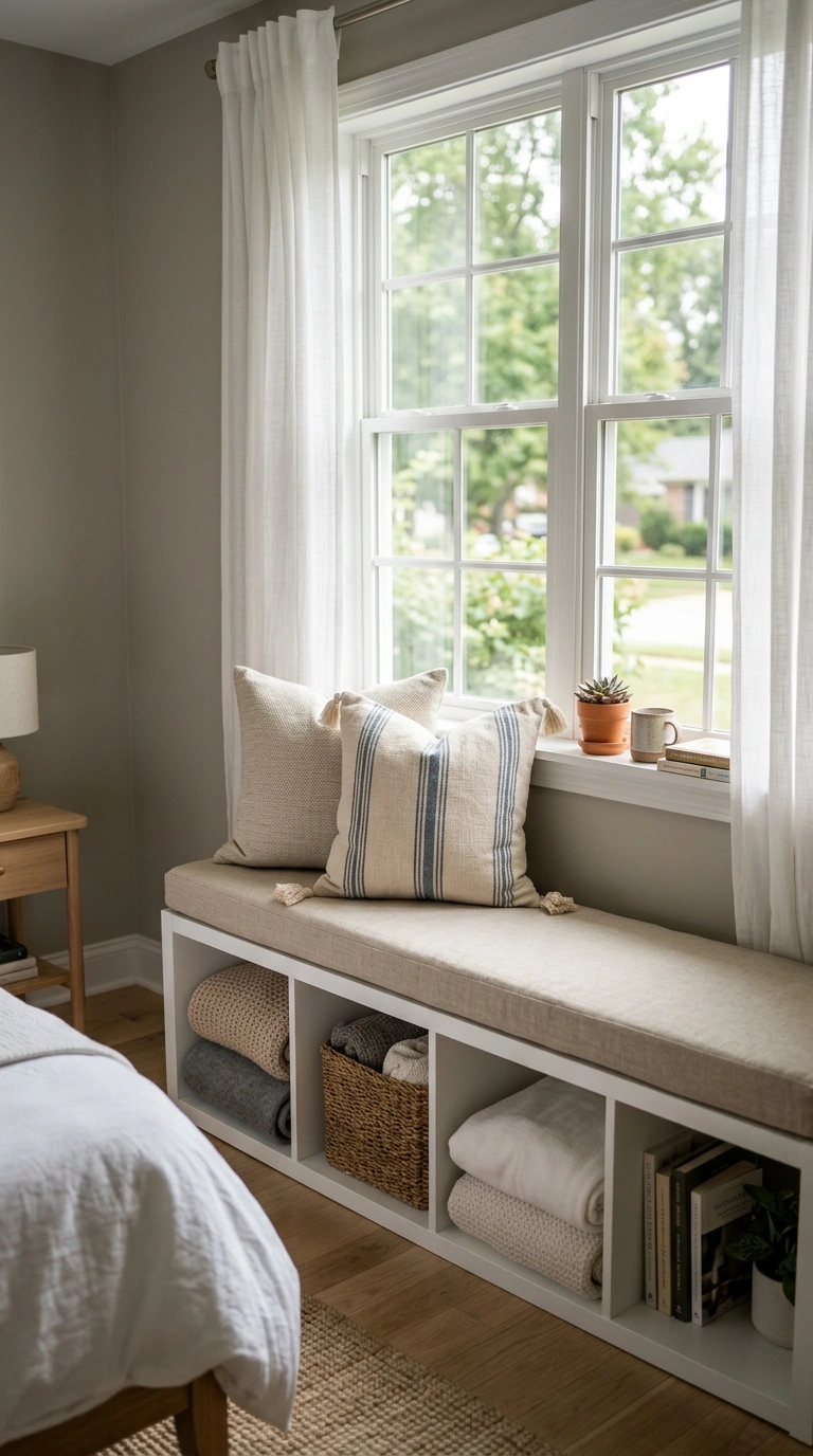 18 Genius IKEA KALLAX Bedroom Ideas That Transform Your Space 4 003 Window Seat Bench A Kallax unit placed sideways un