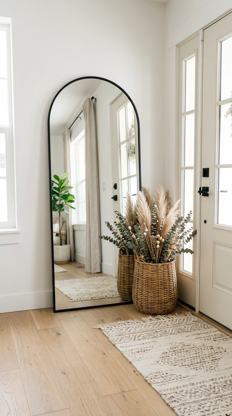 23+ Stunning Entryway Decor Ideas To Try Now 5 004 Arched Floor Mirror A tall arched floor mirror wit