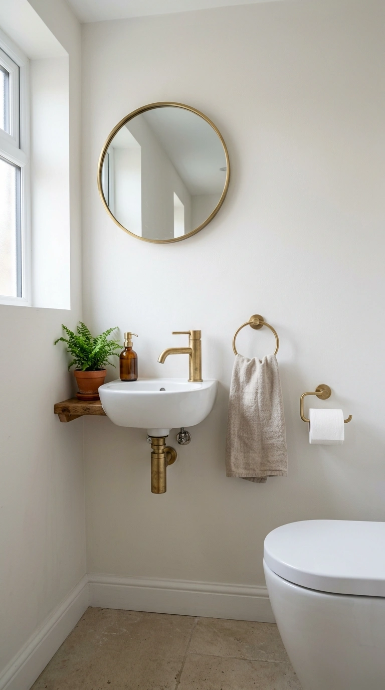 004 Brass Accent Fixtures A small downstairs toilet wi