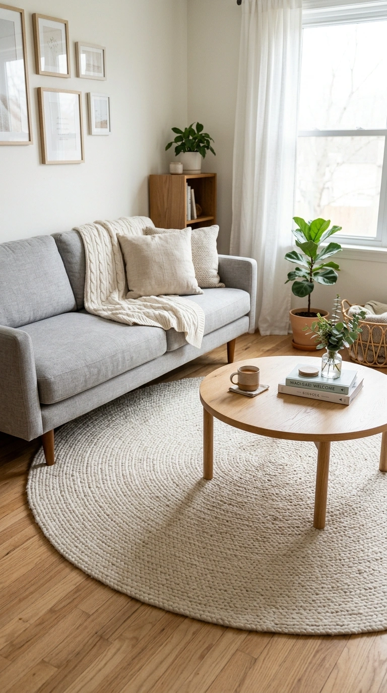 004 Layer Round Rugs A small living room with a round