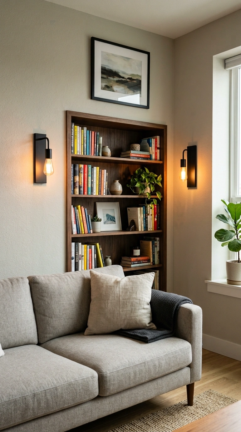 004 Living Room Sconce Pair A living room wall with a 1 1