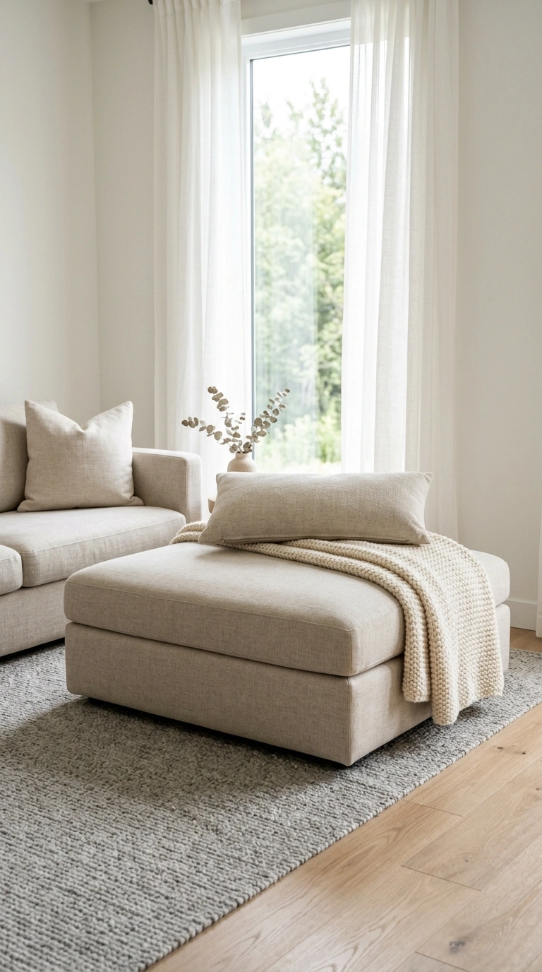 004 Oversized Chaise Ottoman A large oversized rectang