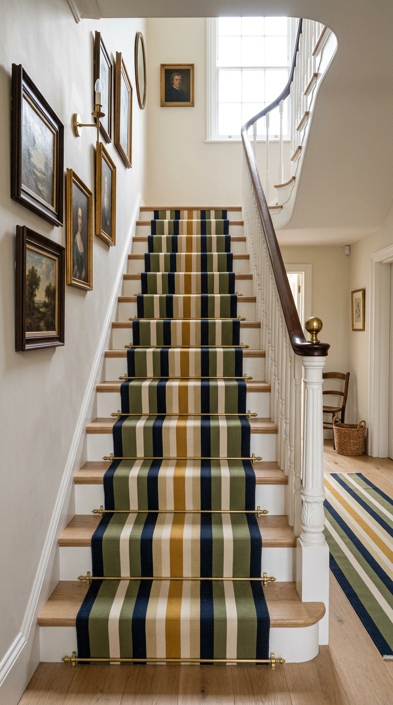19 Stair Landing Decor Ideas to Make the Most of Your Space 5 004 Statement Runner Rug A staircase and landing featu