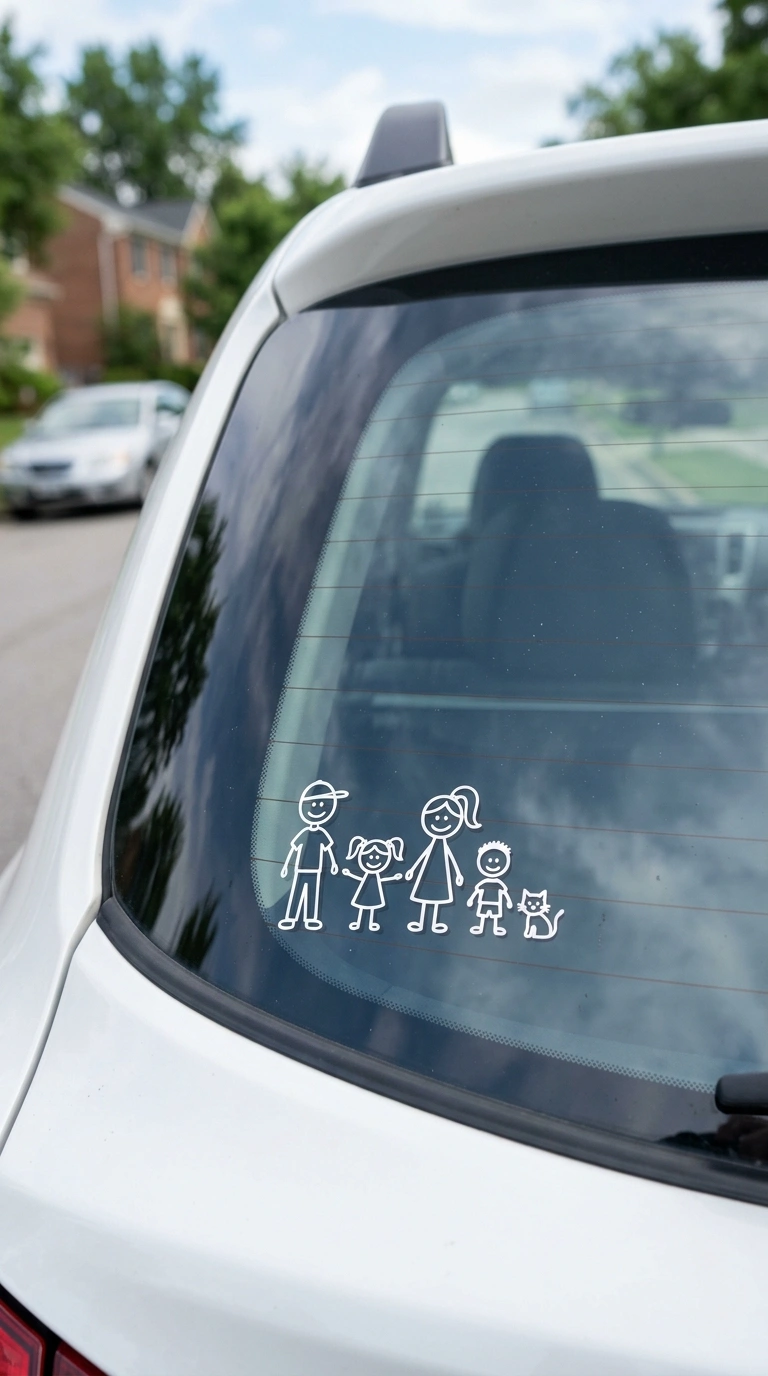 005 Custom Vinyl Car Decals A car rear window with a s