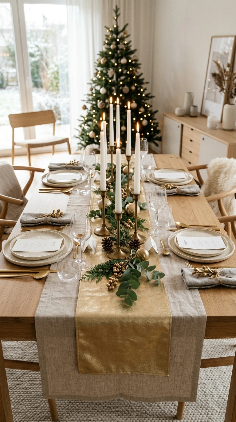 005 Layered Table Runner A holiday dining table set wi