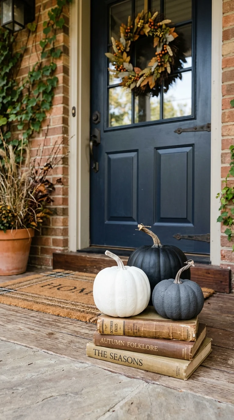 21 Dollar Tree Halloween DIY Ideas for a Spooky Home 6 005 Painted Pumpkin Trio Three foam pumpkins painted m