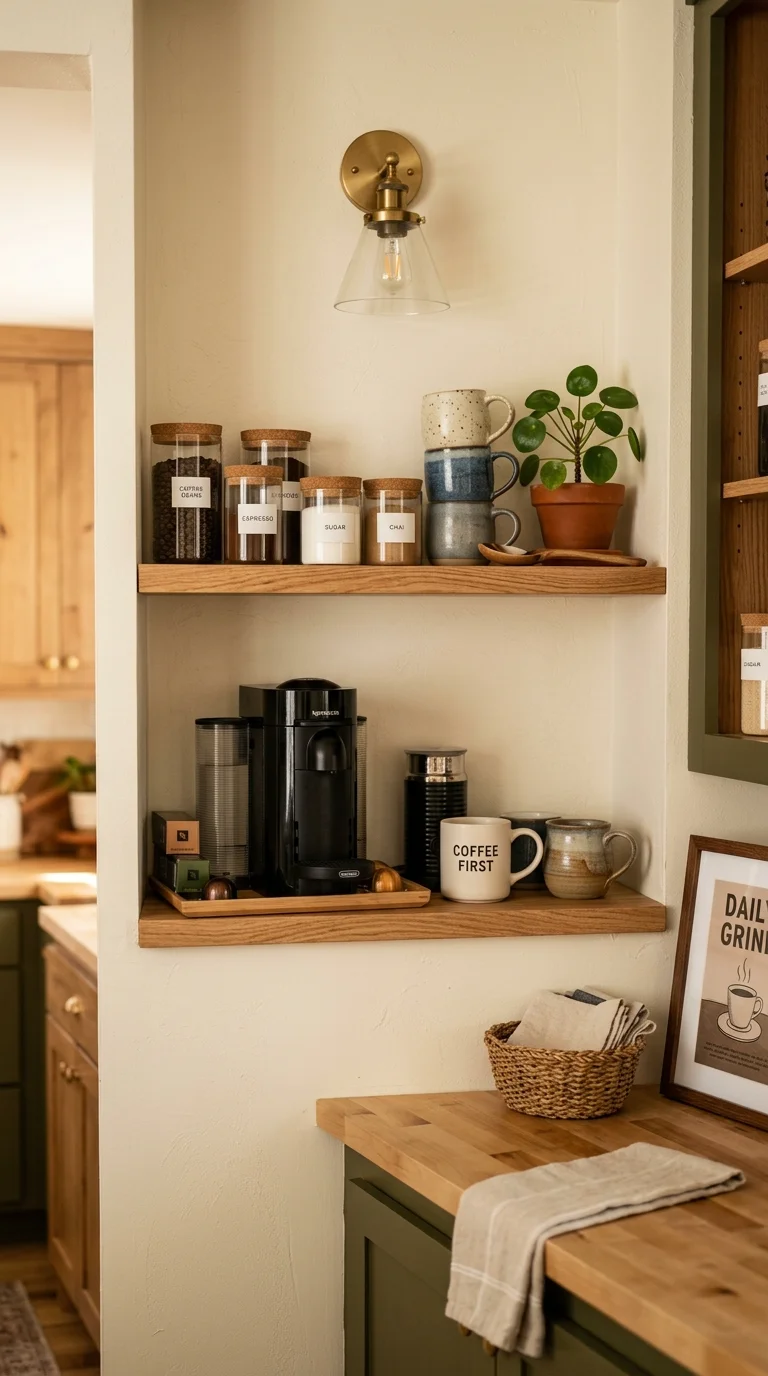 005 Pantry Coffee Wall A small pantry wall with two na