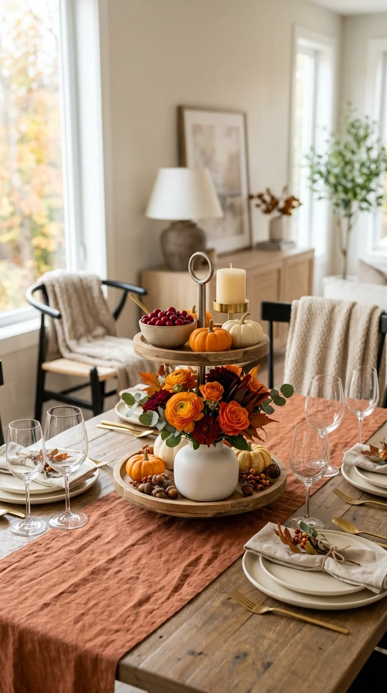005 Thanksgiving Table Tray A tiered tray in the cente