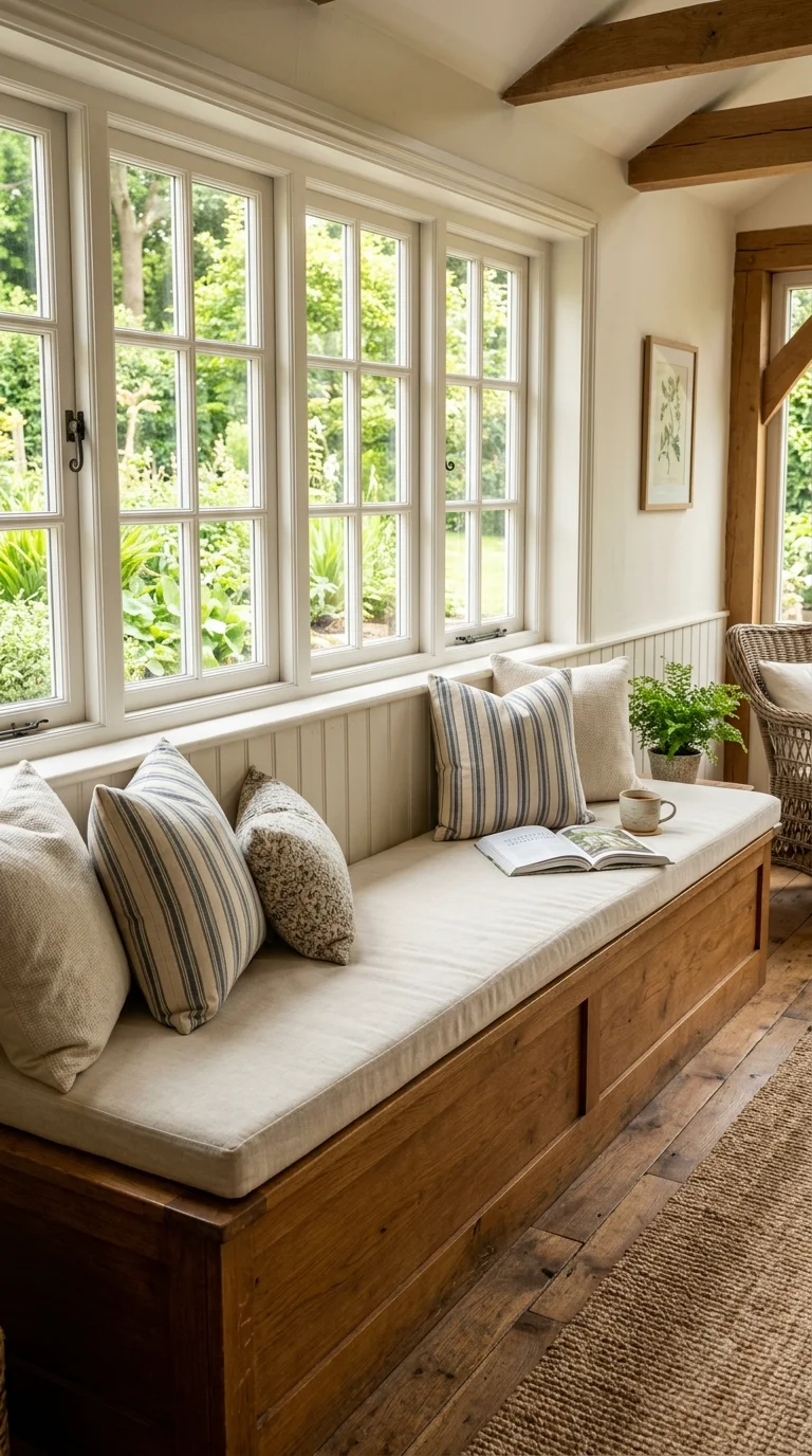18 Sunroom Ideas for a Bright and Cozy Retreat 6 005 Window Seat Bench A built in window seat bench alo