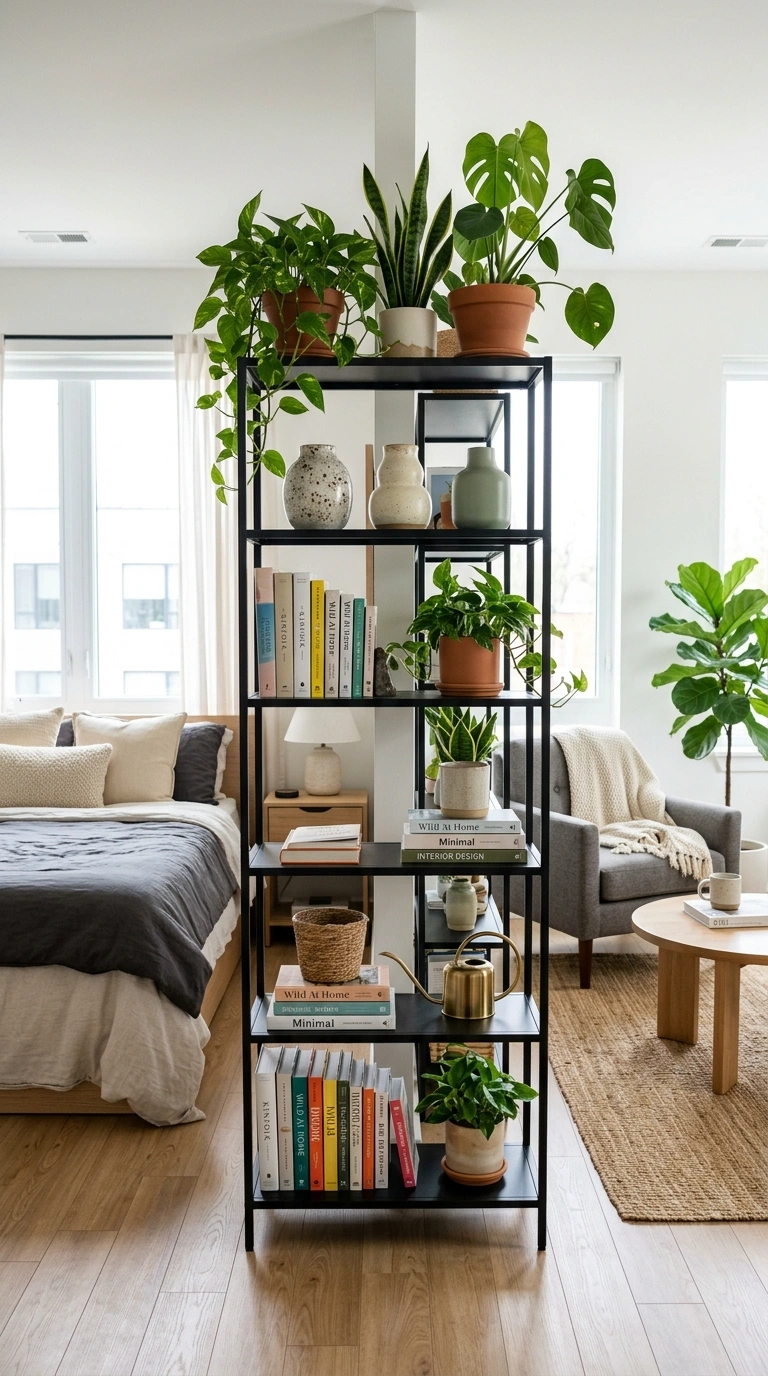 21 Smart Bedroom Divider Ideas for Stylish Studio Apartments 7 006 Bead or String Curtain A wooden bead curtain hangi 7d4c905e 9581 4243 a865 5c44cfe24b78