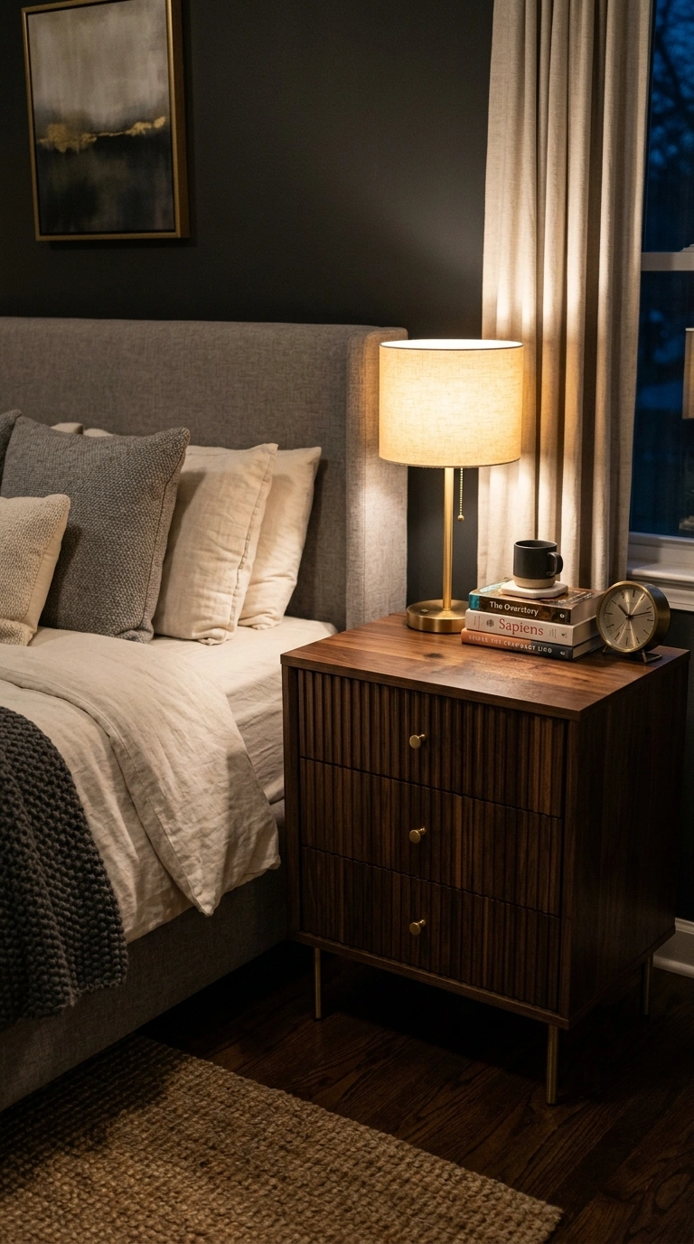 006 Dark Wood Nightstands A dark walnut nightstand bes