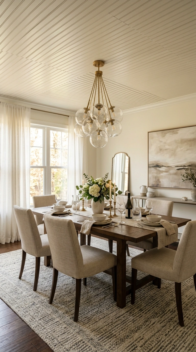 006 Elegant Dining Room A dining room with a pale ivor