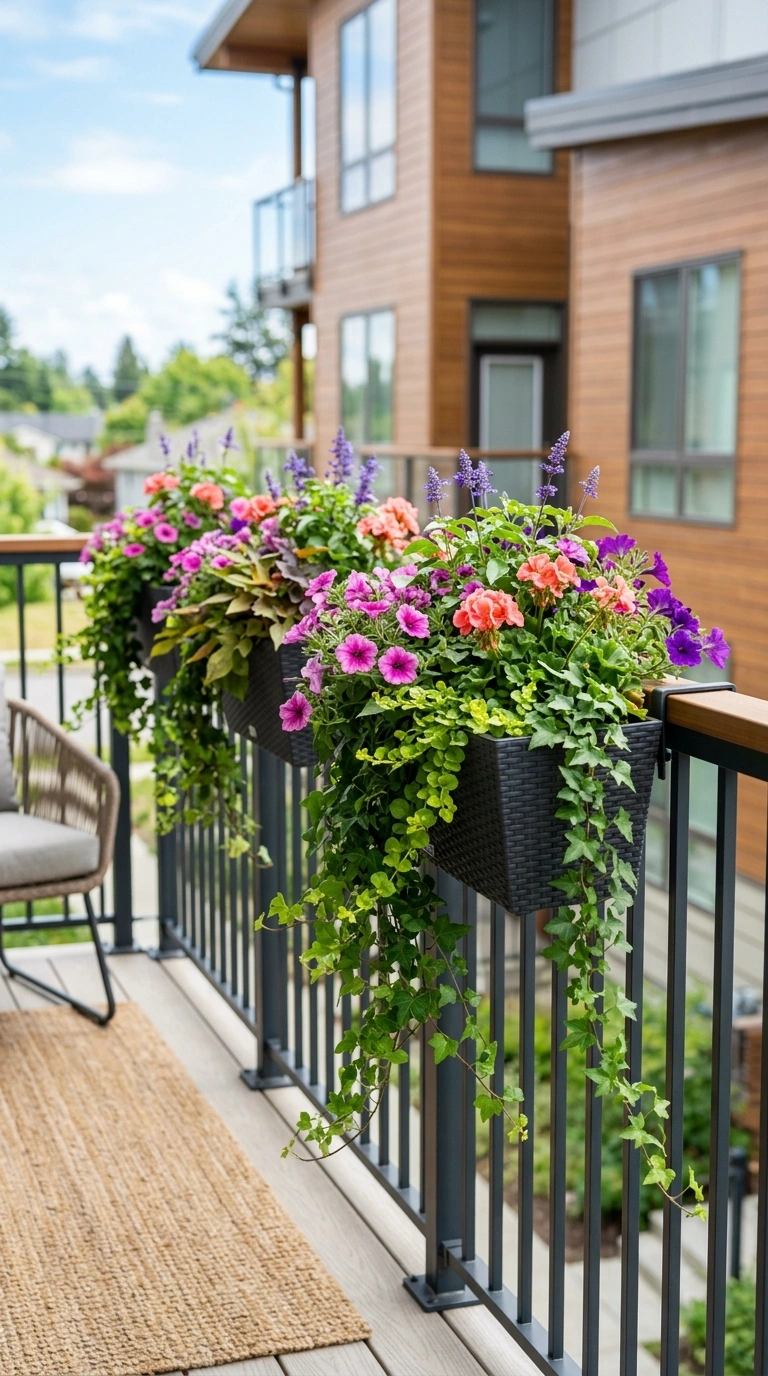 006 Railing Planter Boxes A balcony railing with attac