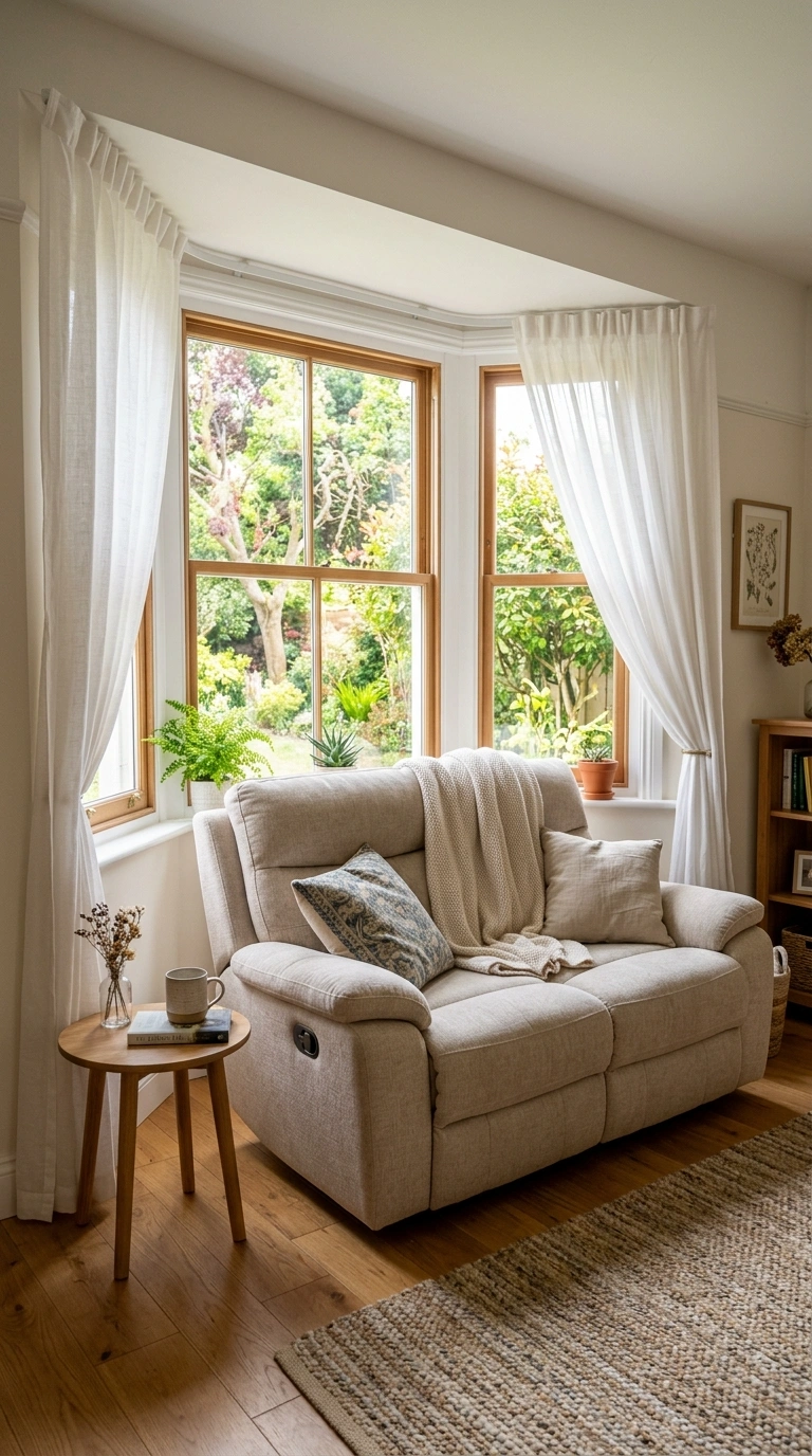 006 Reclining Sofa Bay Window A living room with a lig
