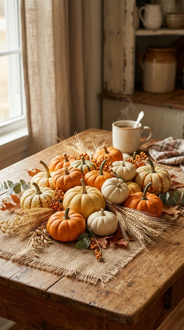 006 Seasonal Pumpkin Arrangement A farmhouse kitchen t 1