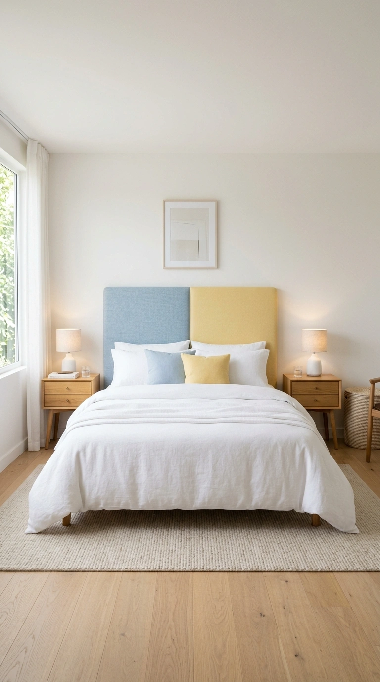 006 Two Tone Headboard A bedroom featuring an upholste