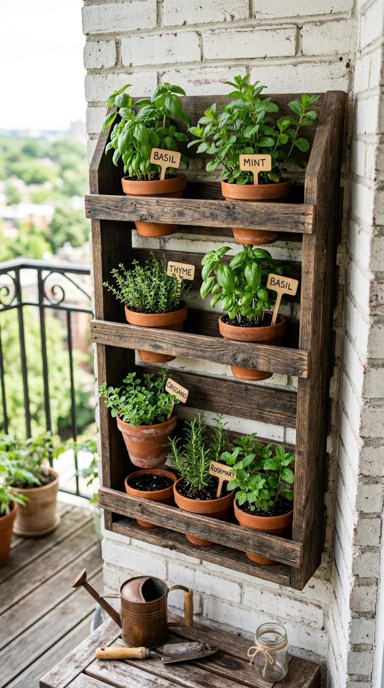 006 Vertical Herb Garden A wooden vertical planter mou