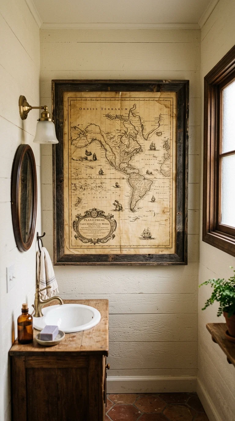006 Vintage Map Print An aged toned vintage map print