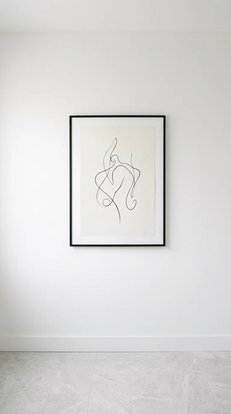 007 Abstract Line Art A single black ink line drawing