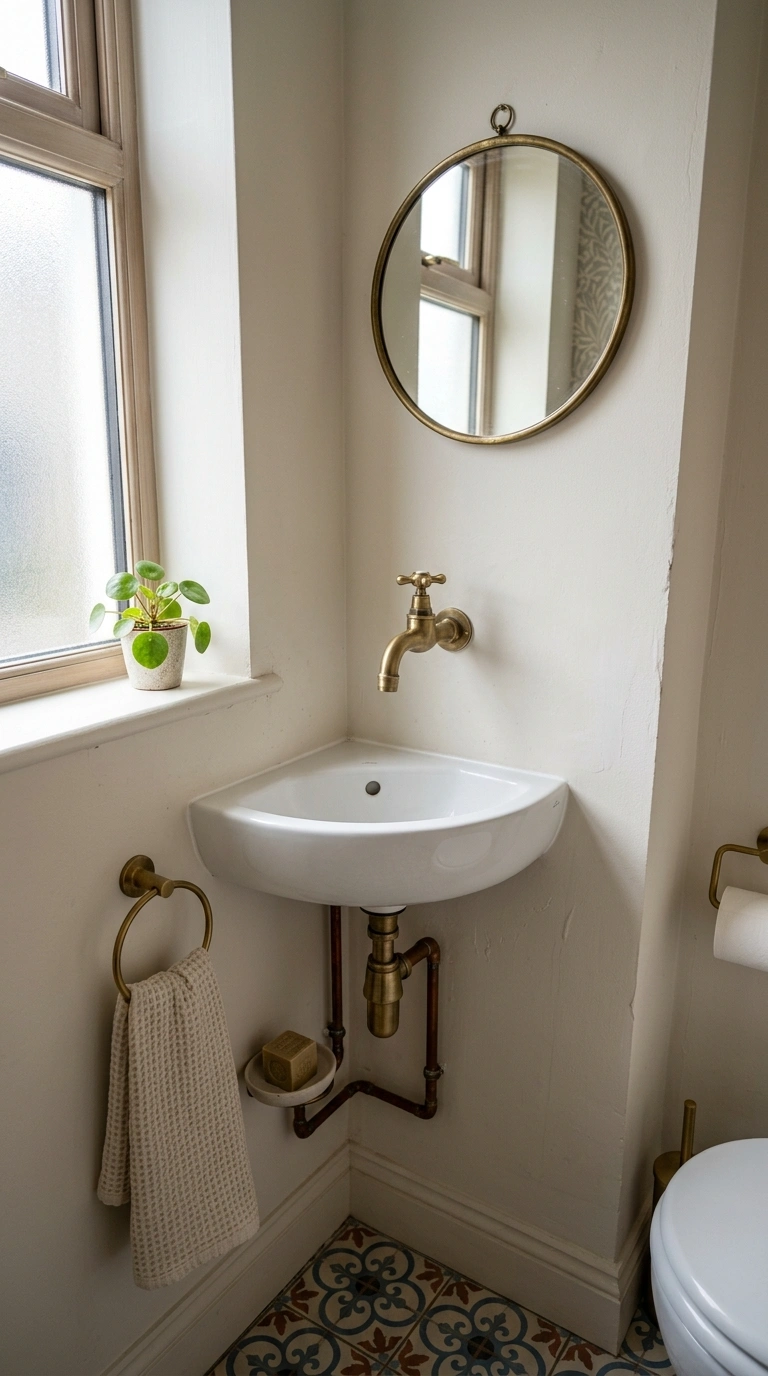 007 Compact Corner Sink A small downstairs toilet with
