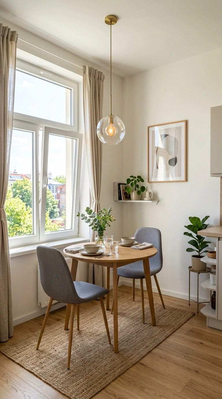 007 Compact Dining Nook A studio apartment corner with