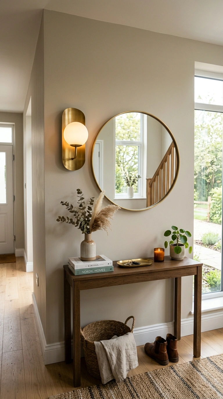 007 Entryway Statement Sconce A bold brass wall sconce 1