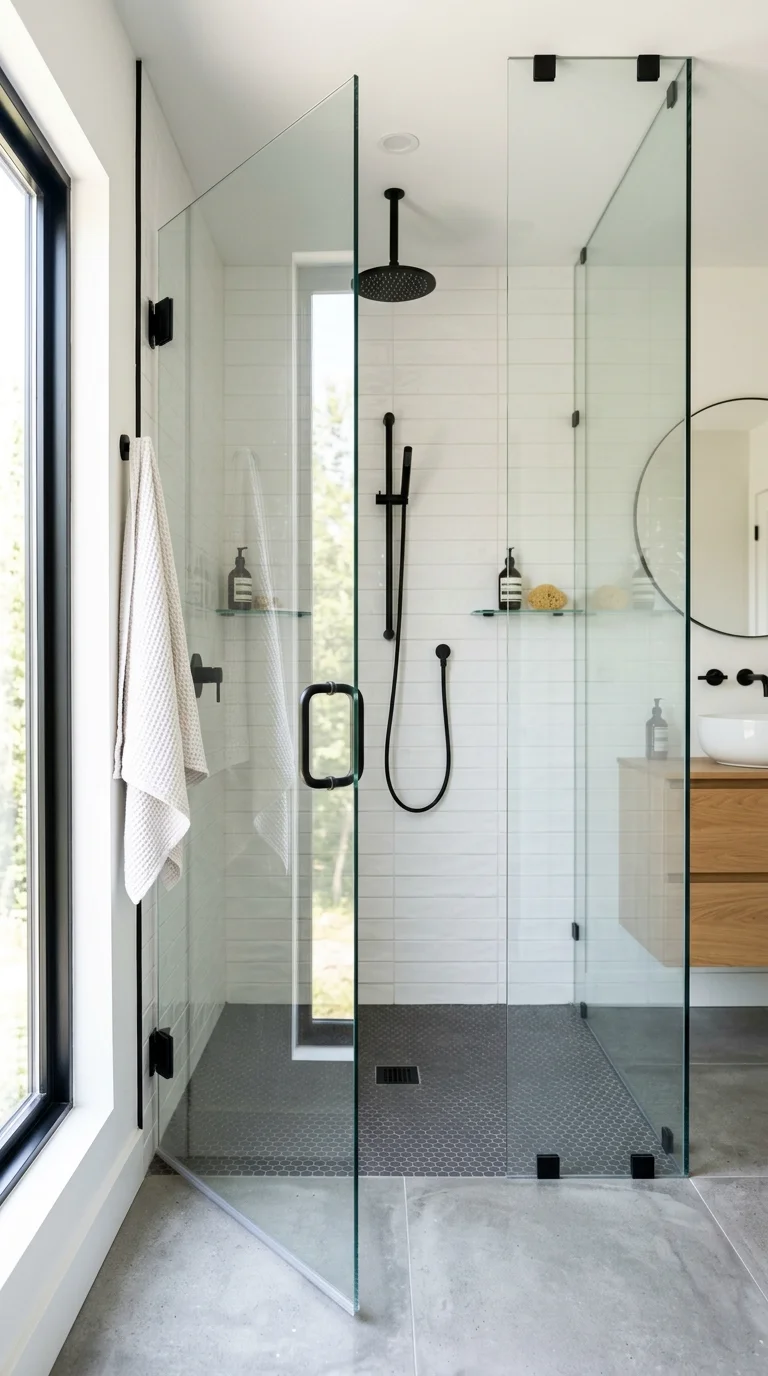 19 Bathroom Remodel Ideas to Refresh Your Space 8 007 Frameless Glass Shower A modern walk in shower wit