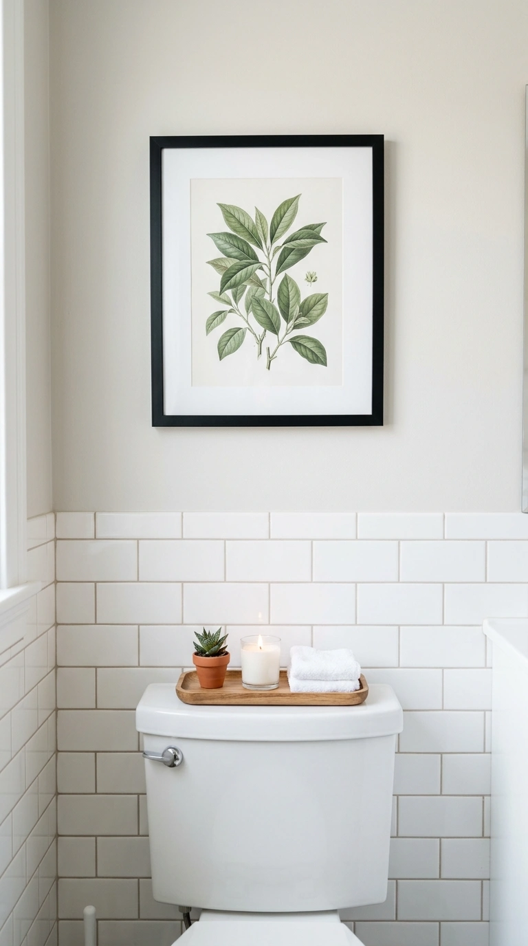 007 Toilet Tank Tray A close bathroom scene showing a