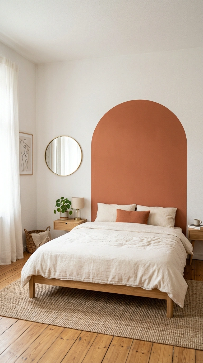 19 Easy Wall Ideas To Make Any Room Look New 9 008 Painted Arch Shape A bedroom wall with a large ter