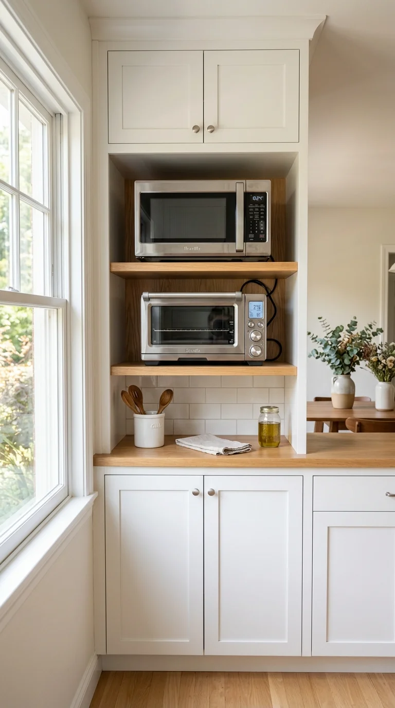 008 Stacked Appliance Nook A built in kitchen nook wit