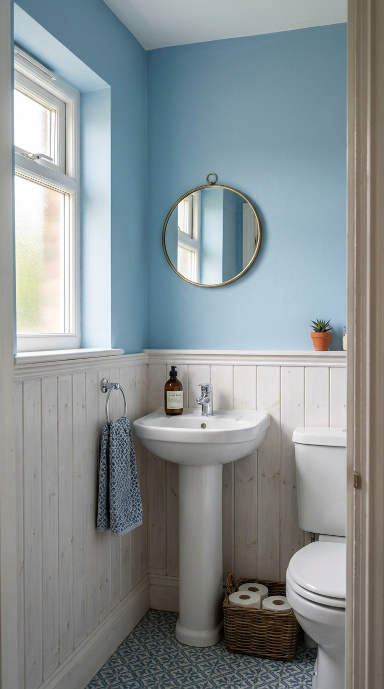 008 Textured Wall Panels A small downstairs toilet wit