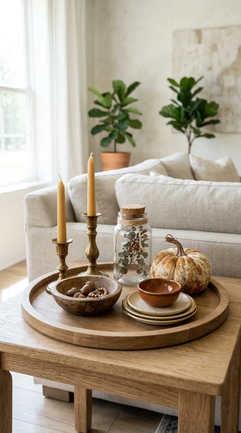 008 Thrifted Finds Tray A tray on a side table with sm
