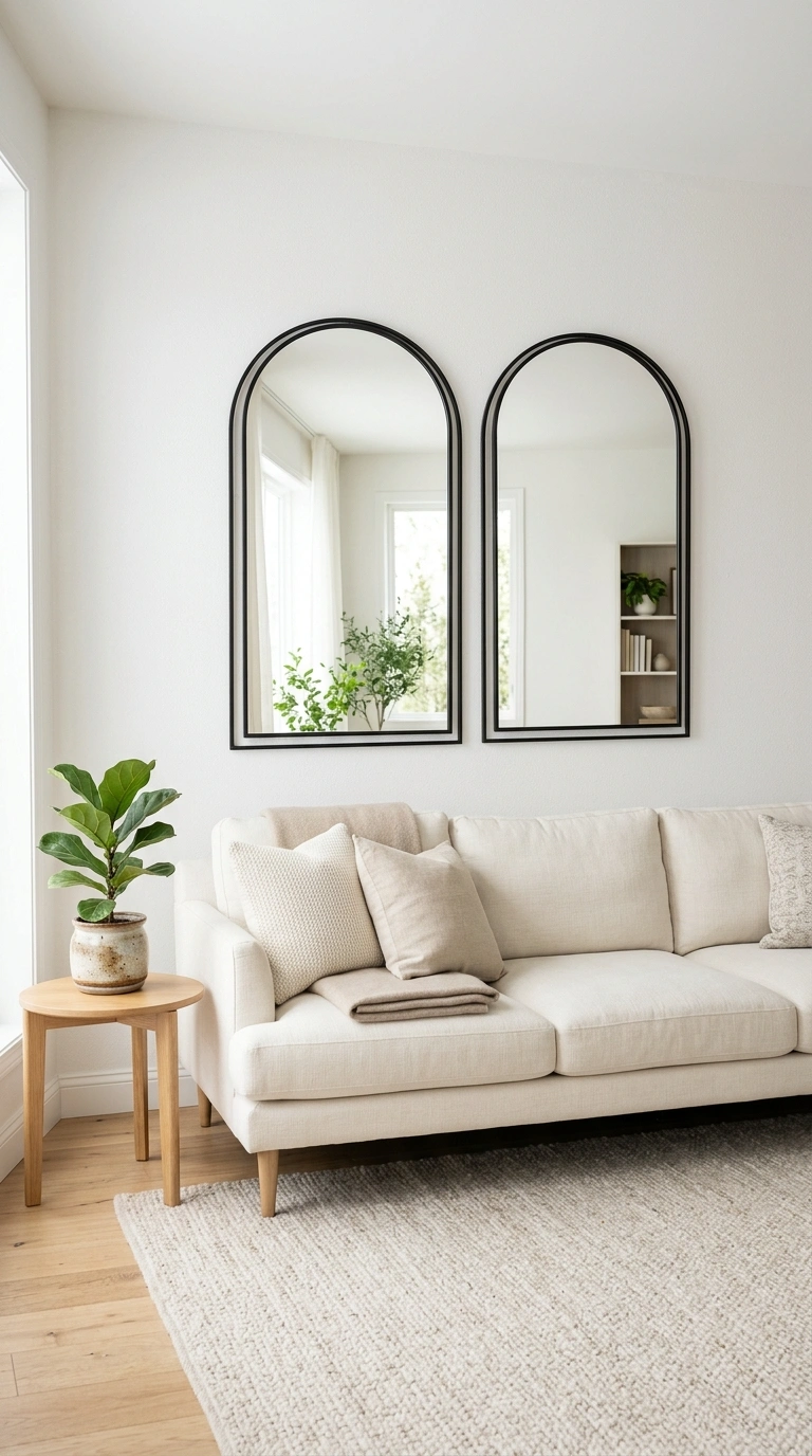 008 Twin Matching Mirrors Two identical slim black fra