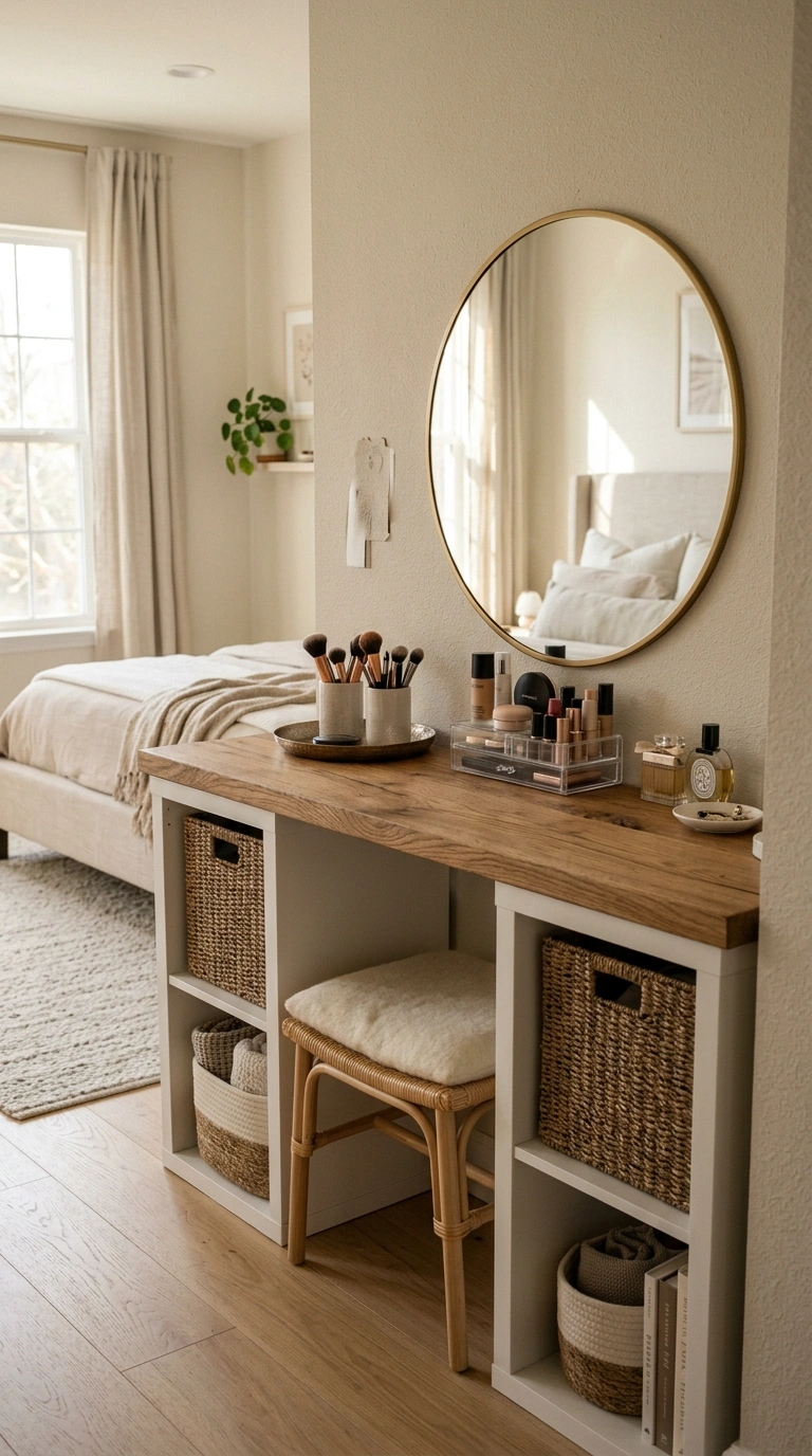18 Genius IKEA KALLAX Bedroom Ideas That Transform Your Space 9 008 Vanity Table Nook A bedroom corner with two