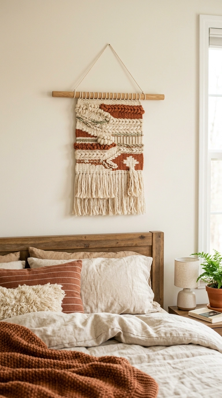 008 Woven Wall Hanging A small textured woven wall han