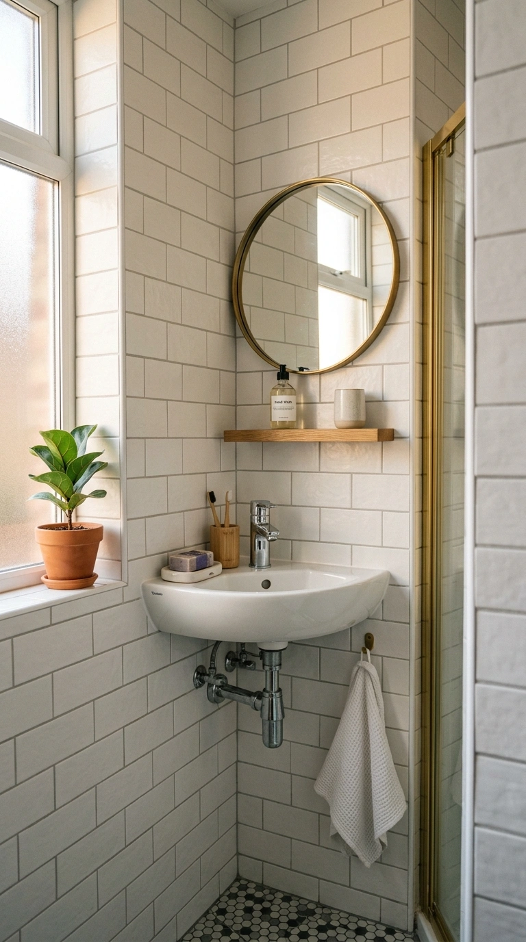 009 9 Corner Sink Nook A small triangular corner sink