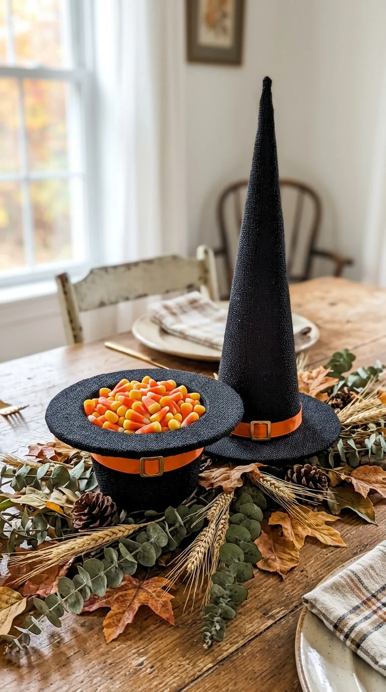 21 Dollar Tree Halloween DIY Ideas for a Spooky Home 10 009 9Witch Hat Centerpiece A small foam witch hat used