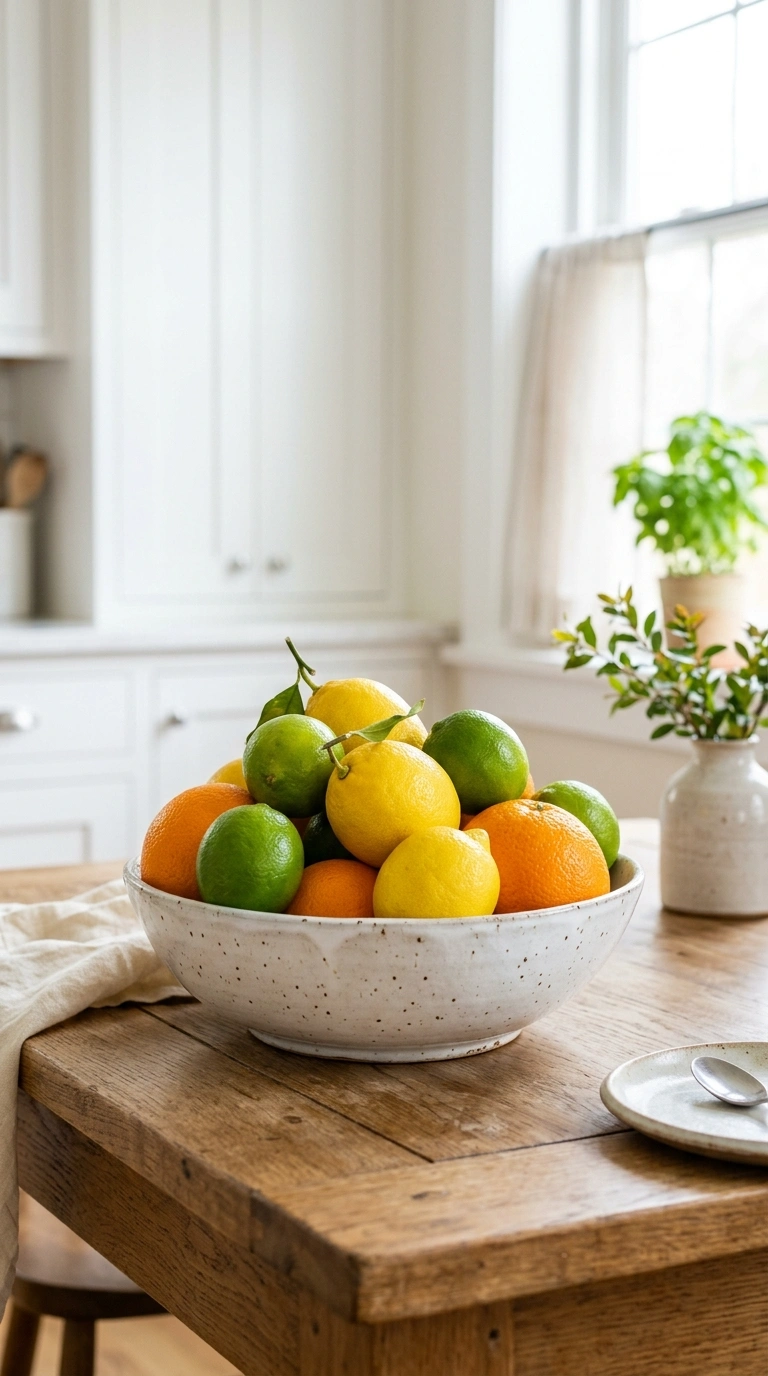 009 Citrus Bowl Centerpiece A bright kitchen table wit 1