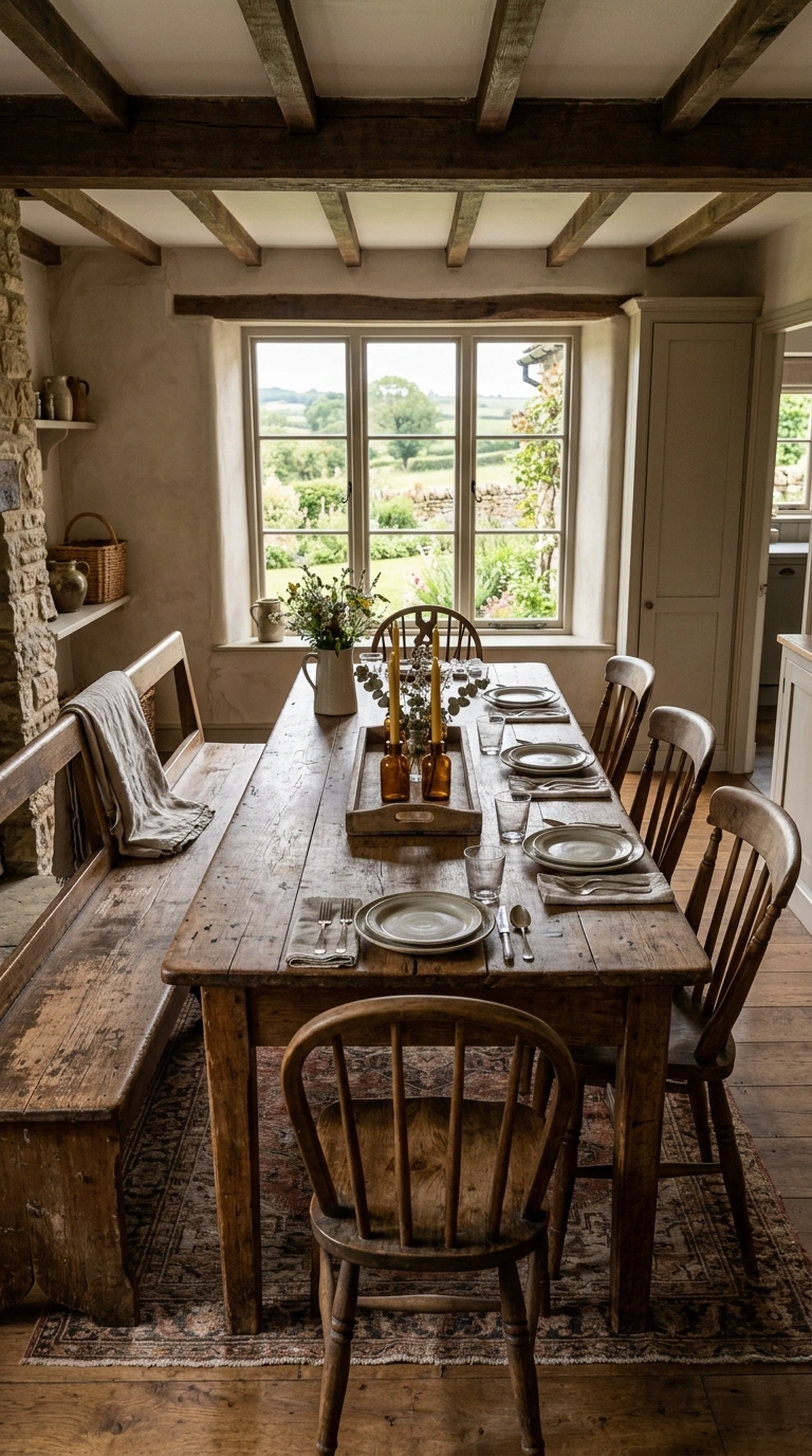 009 Farmhouse Dining Table A farmhouse dining room wit