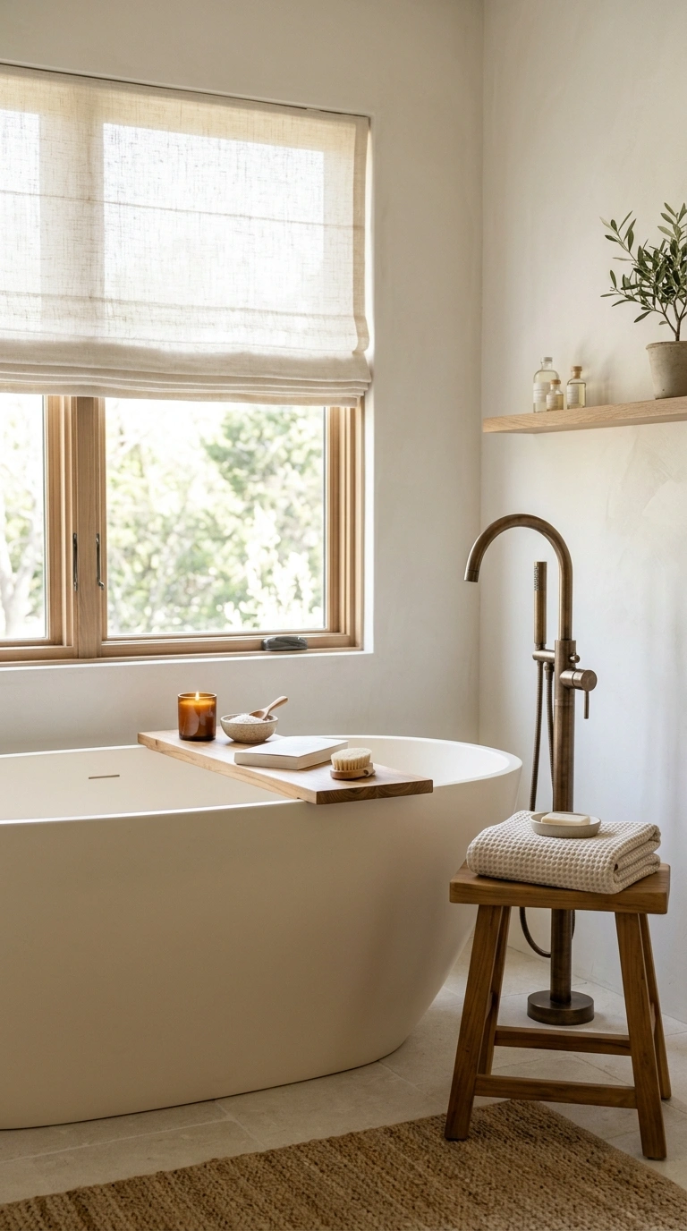 009 Freestanding Cream Tub A soft warm white freestand